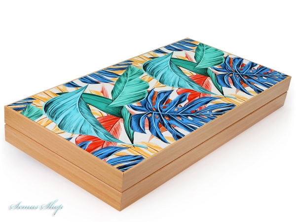 Luxus Backgammon Tavla Dama XXL Gesellschaftsspiele Familienspiel Tropical
